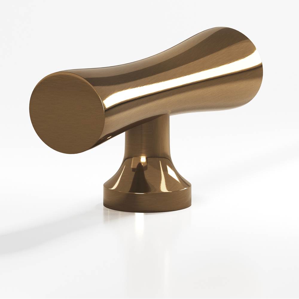Colonial Bronze - 2'' overall, 0.625'' max diameter Hourglass, T Cabinet Knob with flared post hand finished in Light Statuary Bronze - Light Statuary Bronze