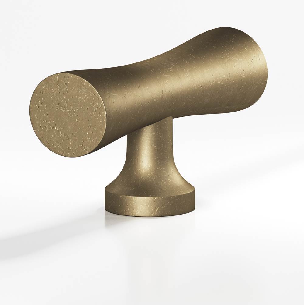 Colonial Bronze - 2'' overall, 0.625'' max diameter Hourglass, T Cabinet Knob with flared post hand finished in Distressed Oil Rubbed Bronze - Distressed Oil Rubbed Bronze