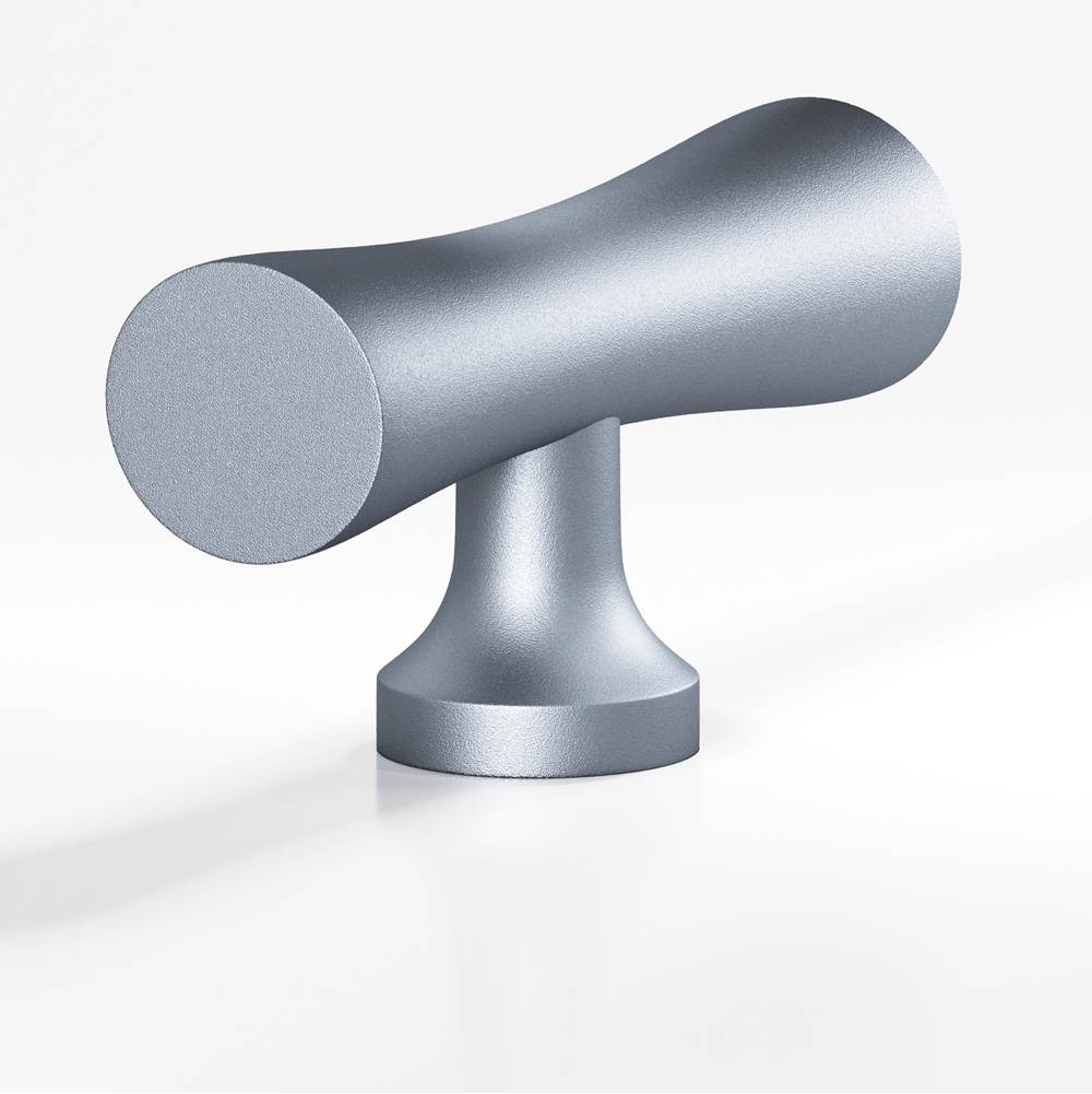 Colonial Bronze - 2'' overall, 0.625'' max diameter Hourglass, T Cabinet Knob with flared post hand finished in Frost Chrome - Frost Chrome