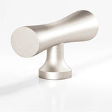 Colonial Bronze - 2'' overall, 0.625'' max diameter Hourglass, T Cabinet Knob with flared post hand finished in Matte Satin Nickel - Matte Satin Nickel