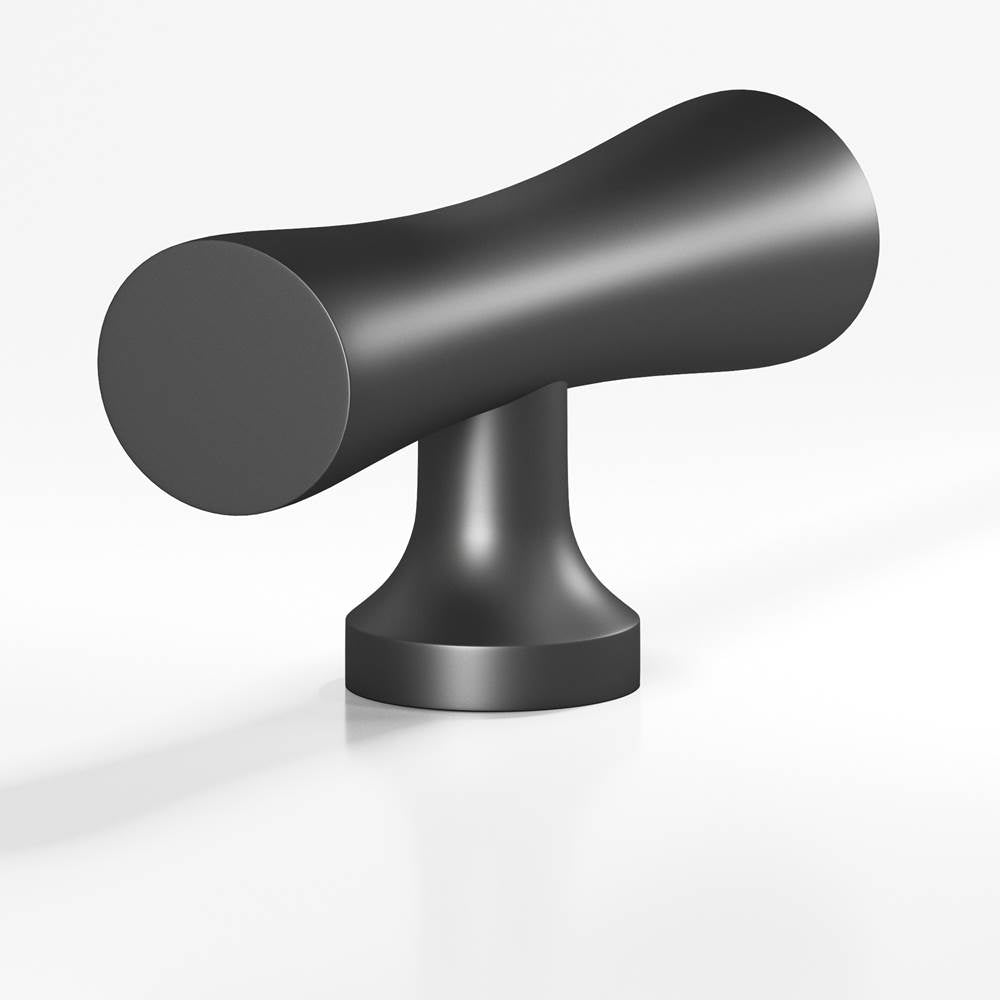 Colonial Bronze - 2'' overall, 0.625'' max diameter Hourglass, T Cabinet Knob with flared post hand finished in Matte Graphite - Matte Graphite