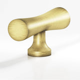 Colonial Bronze - 2'' overall, 0.625'' max diameter Hourglass, T Cabinet Knob with flared post hand finished in Matte Antique Satin Brass - Matte Antique Satin Brass