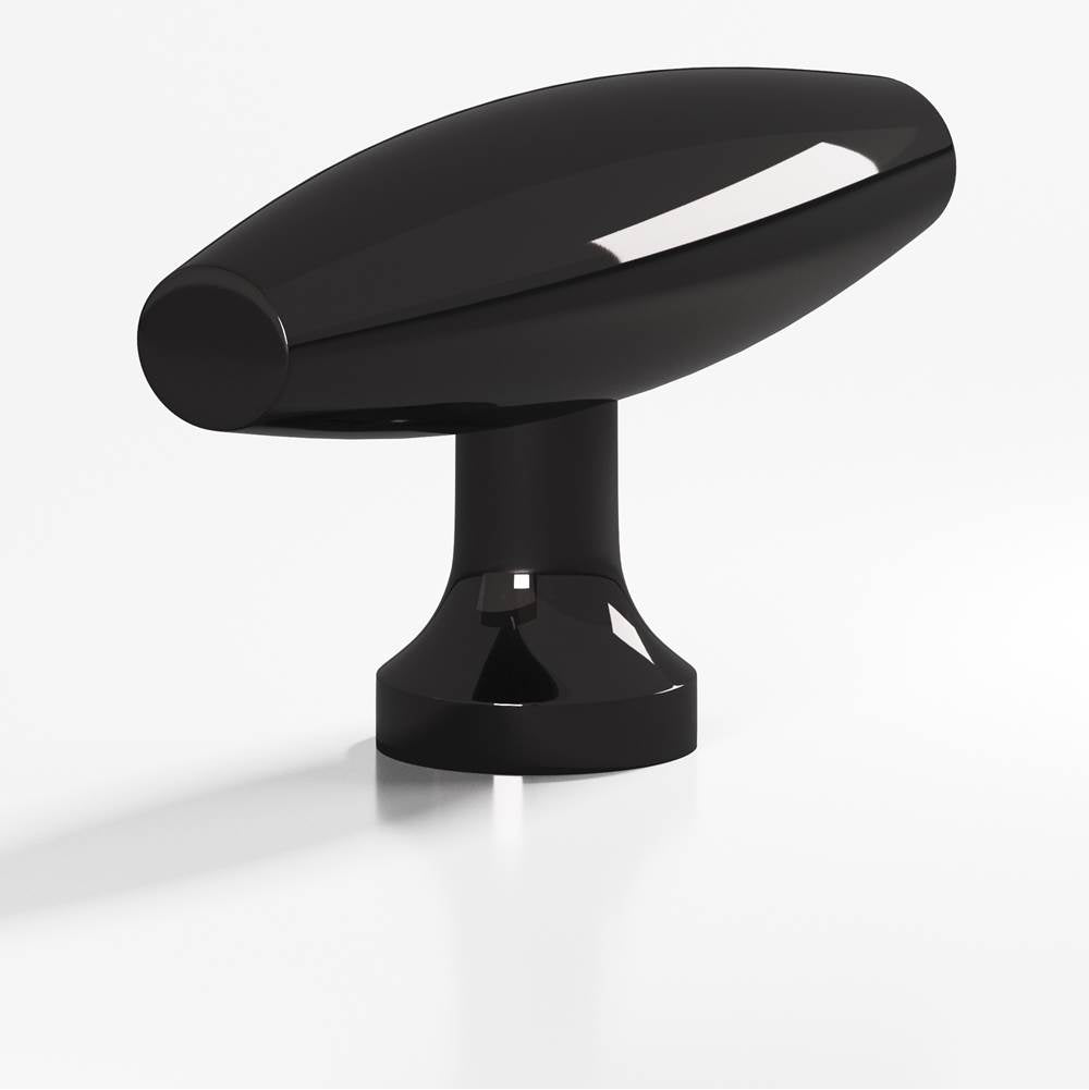 Colonial Bronze - 2'' overall, 0.625'' max diameter Cigar, T Cabinet Knob with flared post hand finished in Satin Black - Satin Black