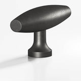 Colonial Bronze - 2'' overall, 0.625'' max diameter Cigar, T Cabinet Knob with flared post hand finished in Distressed Satin Black - Distressed Satin Black