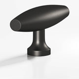 Colonial Bronze - 2'' overall, 0.625'' max diameter Cigar, T Cabinet Knob with flared post hand finished in Frost Black - Frost Black