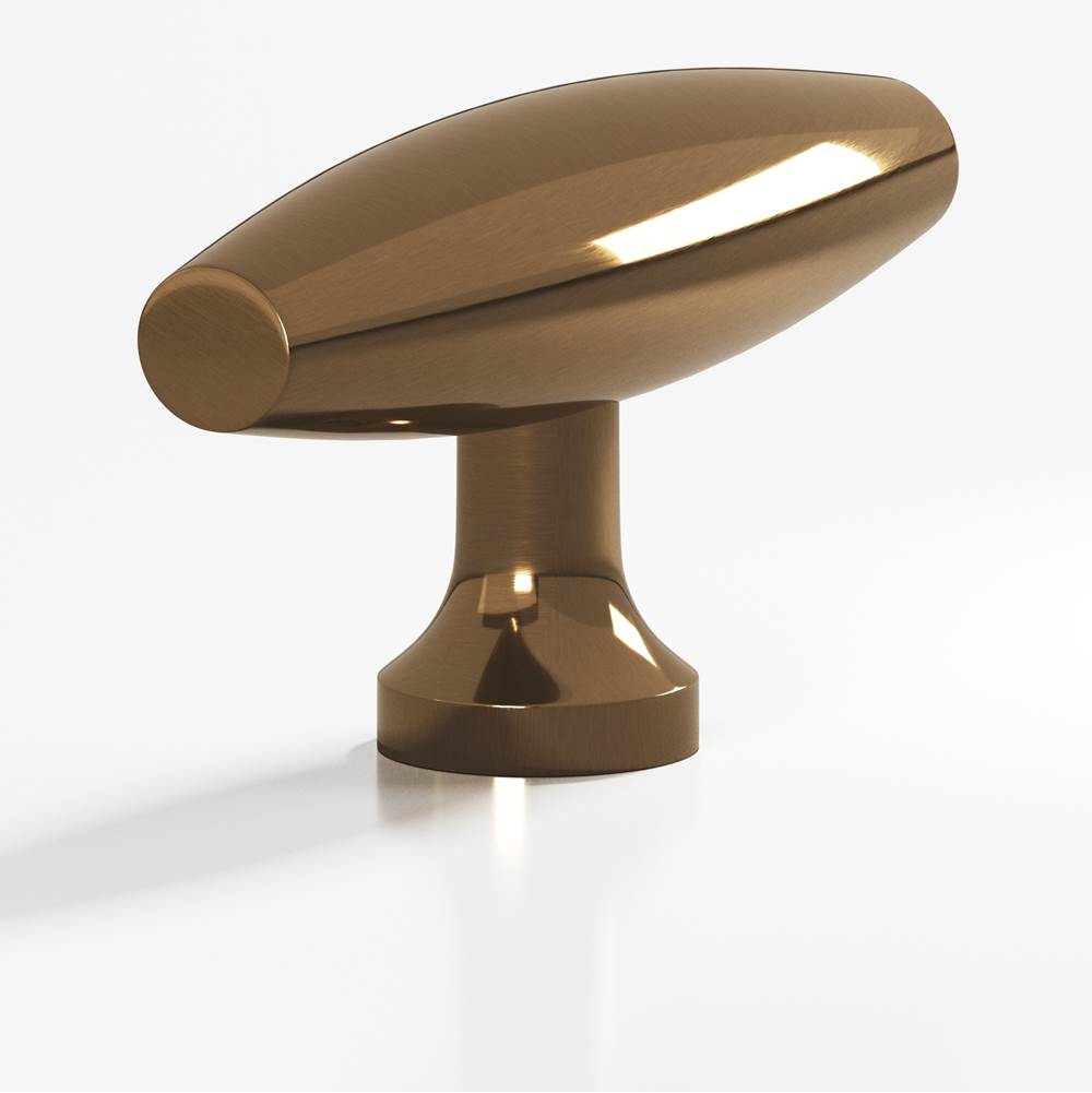 Colonial Bronze - 2'' overall, 0.625'' max diameter Cigar, T Cabinet Knob with flared post hand finished in Light Statuary Bronze - Light Statuary Bronze