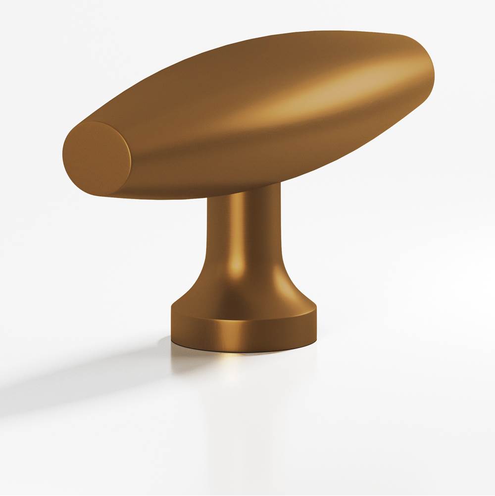 Colonial Bronze - 2'' overall, 0.625'' max diameter Cigar, T Cabinet Knob with flared post hand finished in Matte Light Statuary Bronze - Matte Light Statuary Bronze