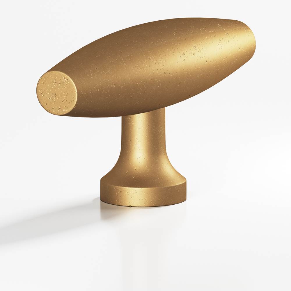 Colonial Bronze - 2'' overall, 0.625'' max diameter Cigar, T Cabinet Knob with flared post hand finished in Distressed Light Statuary Bronze - Distressed Light Statuary Bronze