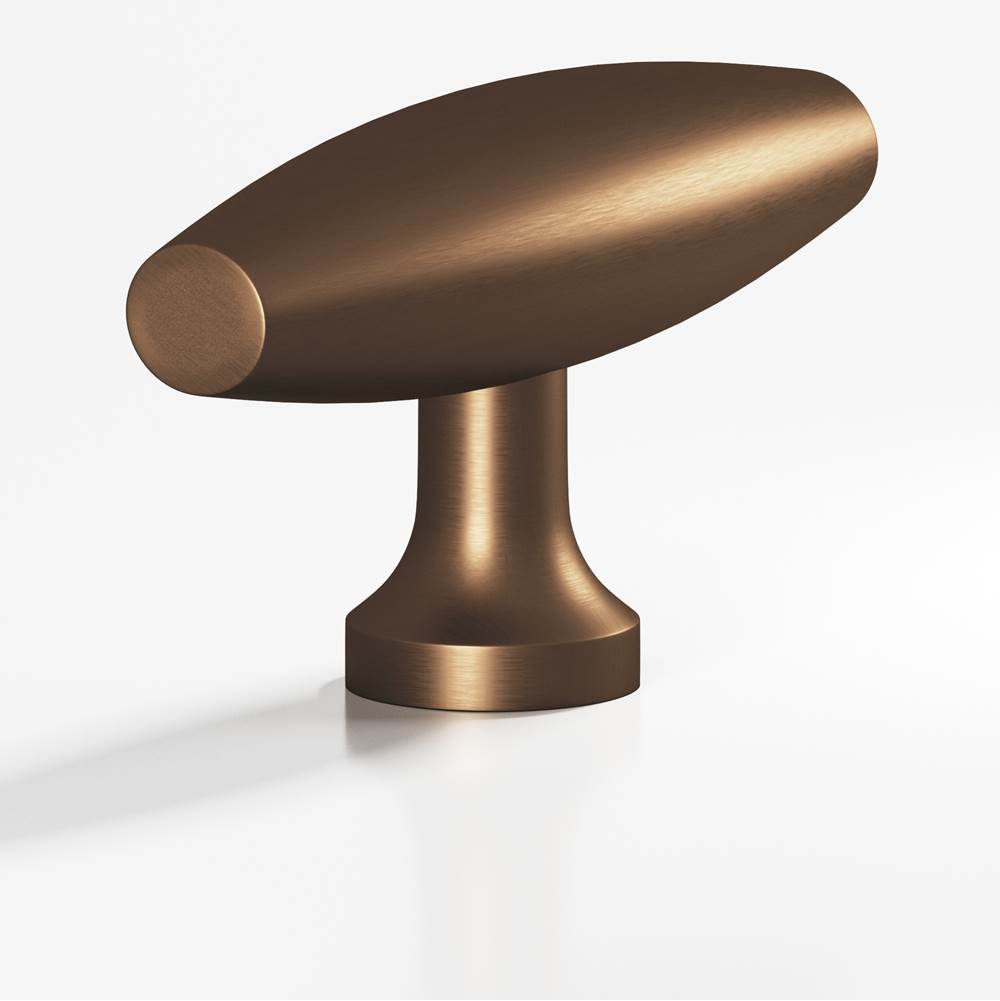 Colonial Bronze - 2'' overall, 0.625'' max diameter Cigar, T Cabinet Knob with flared post hand finished in Matte Oil Rubbed Bronze - Matte Oil Rubbed Bronze