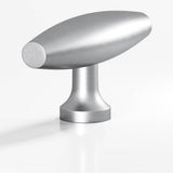 Colonial Bronze - 2'' overall, 0.625'' max diameter Cigar, T Cabinet Knob with flared post hand finished in Matte Satin Chrome - Matte Satin Chrome
