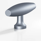 Colonial Bronze - 2'' overall, 0.625'' max diameter Cigar, T Cabinet Knob with flared post hand finished in Frost Chrome - Frost Chrome