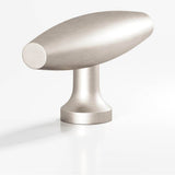 Colonial Bronze - 2'' overall, 0.625'' max diameter Cigar, T Cabinet Knob with flared post hand finished in Matte Satin Nickel - Matte Satin Nickel