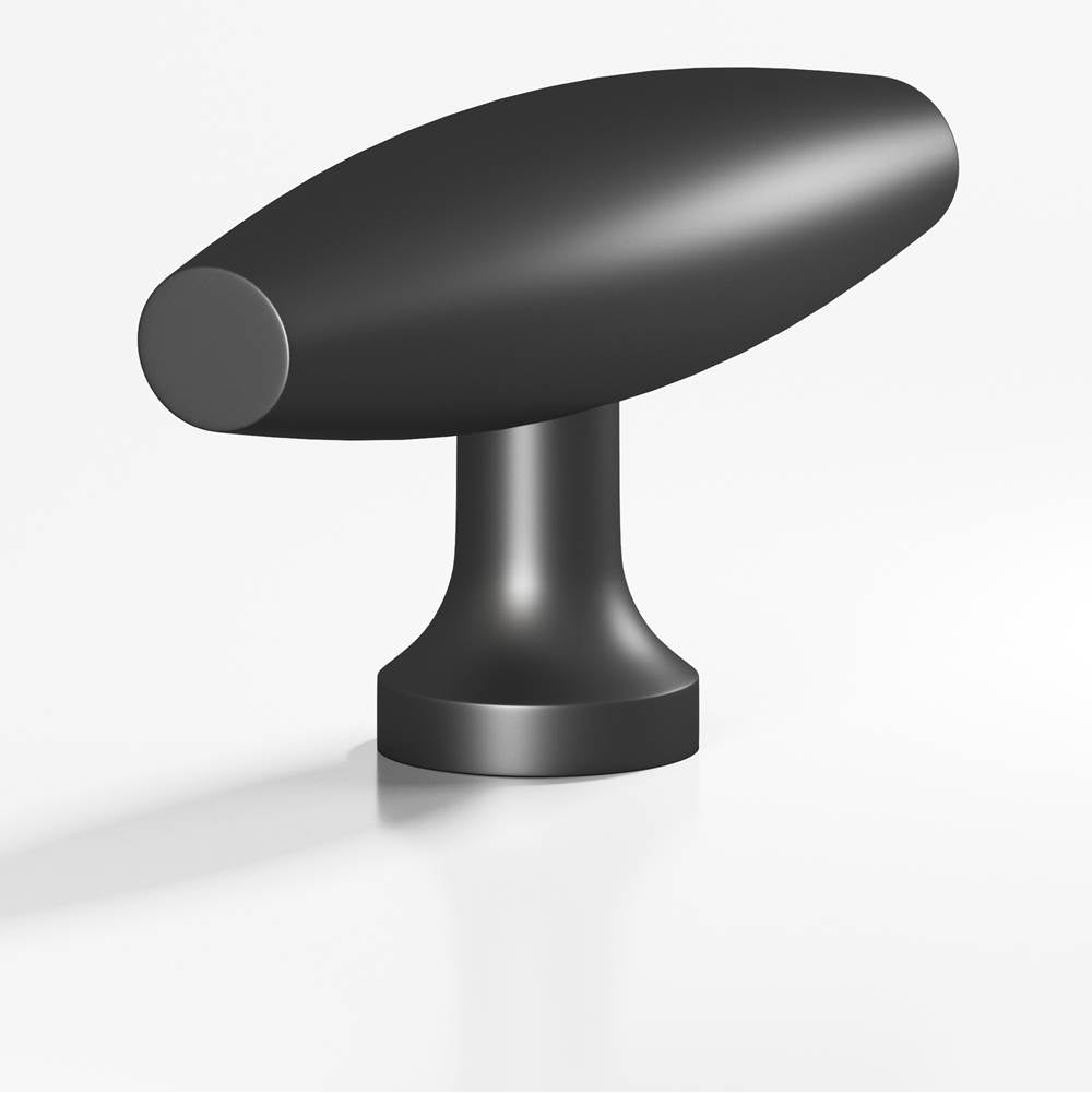 Colonial Bronze - 2'' overall, 0.625'' max diameter Cigar, T Cabinet Knob with flared post hand finished in Matte Graphite - Matte Graphite