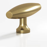 Colonial Bronze - 2'' overall, 0.625'' max diameter Cigar, T Cabinet Knob with flared post hand finished in Antique Brass - Antique Brass