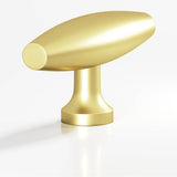 Colonial Bronze - 2'' overall, 0.625'' max diameter Cigar, T Cabinet Knob with flared post hand finished in Matte Satin Brass - Matte Satin Brass