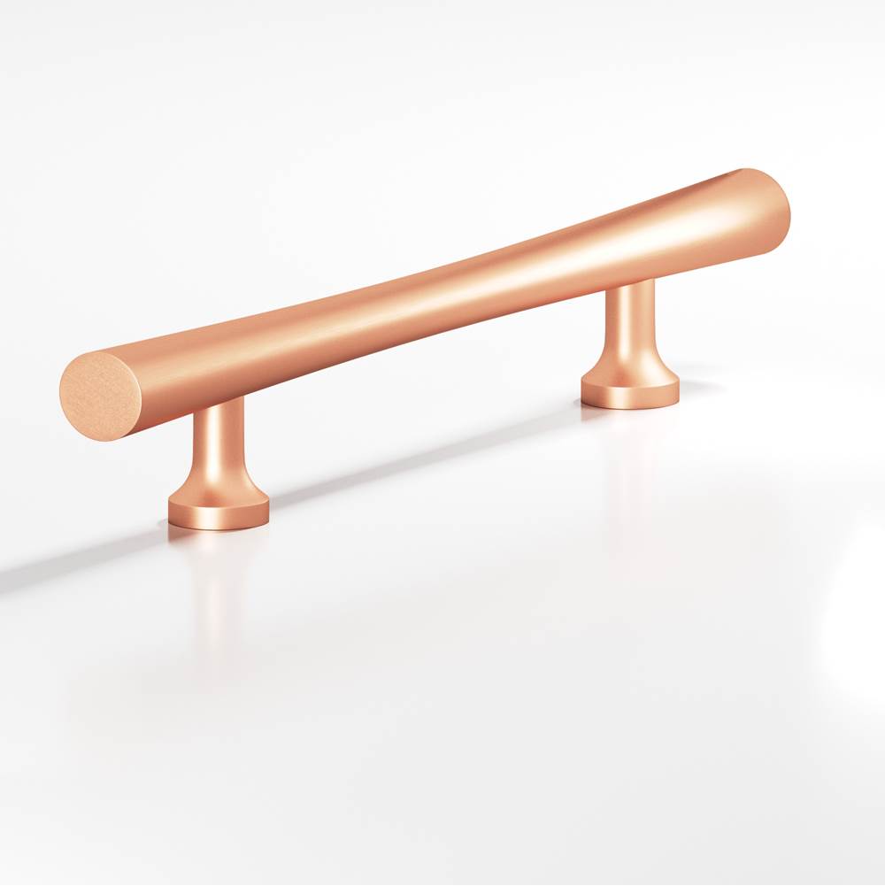 Colonial Bronze - 8'' center-to-center, 10'' overall, 1'' max diameter Hourglass Cabinet Pull, Appliance Pull, Door Pull, Shower Door Pull with flared posts hand finished in Matte Satin Copper - Matte Satin Copper
