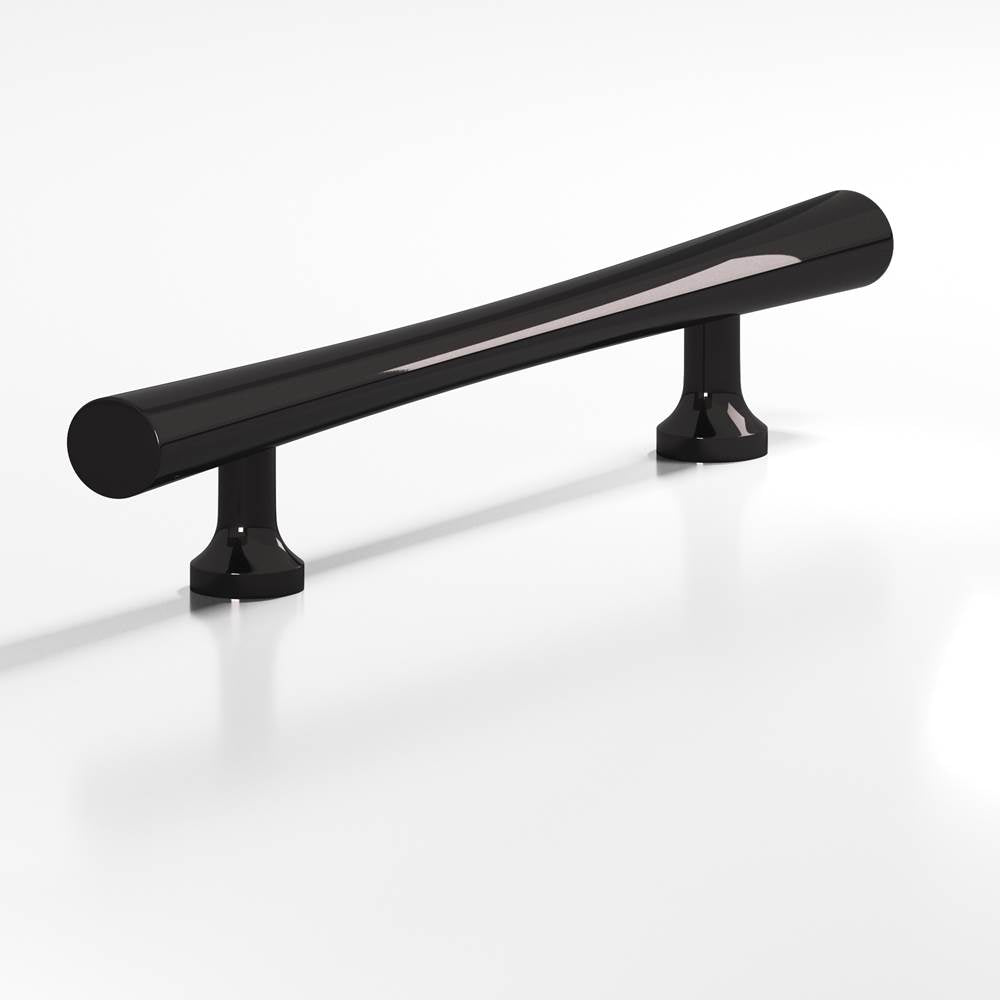 Colonial Bronze - 8'' center-to-center, 15'' overall, 0.75'' max diameter Hourglass Appliance Pull, Door Pull with flared posts hand finished in Satin Black - Satin Black