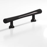 Colonial Bronze - 8'' center-to-center, 15'' overall, 0.75'' max diameter Hourglass Appliance Pull, Door Pull with flared posts hand finished in Satin Black - Satin Black