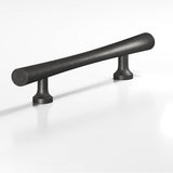 Colonial Bronze - 8'' center-to-center, 15'' overall, 1.25'' max diameter Hourglass Cabinet Pull, Appliance Pull, Door Pull, Shower Door Pull with flared posts hand finished in Distressed Satin Black - Distressed Satin Black