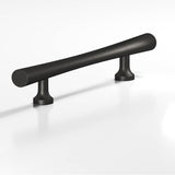 Colonial Bronze - 1'' max diameter custom length Hourglass Pull with flared posts hand finished in Frost Black - Frost Black