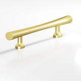 Colonial Bronze - 8'' center-to-center, 15'' overall, 1.25'' max diameter Hourglass Cabinet Pull, Appliance Pull, Door Pull, Shower Door Pull with flared posts hand finished in Matte Satin Brass - Matte Satin Brass