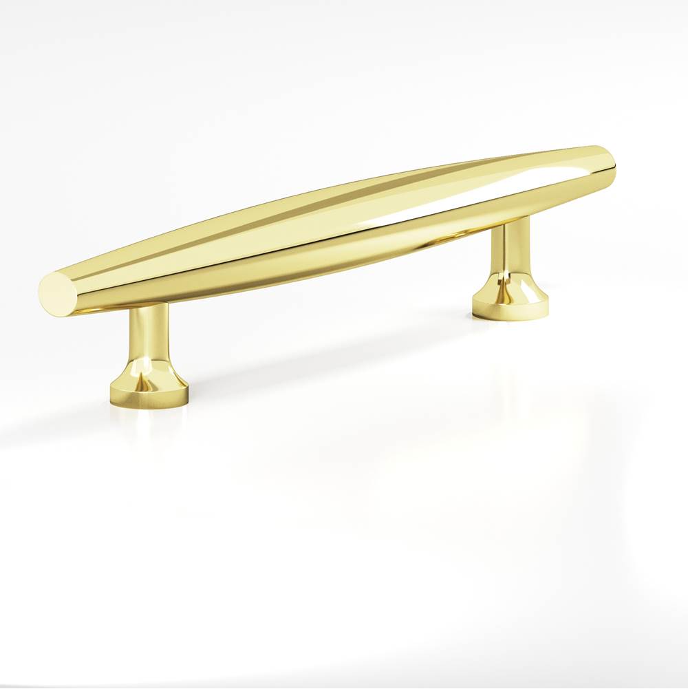 Colonial Bronze - 10'' center-to-center, 18'' overall, 0.75'' max diameter Cigar Appliance Pull, Door Pull with flared posts hand finished in Polished Brass - Polished Brass