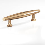 Colonial Bronze - 8'' center-to-center, 10'' overall, 1'' max diameter Cigar Cabinet Pull, Appliance Pull, Door Pull, Shower Door Pull with flared posts hand finished in Polished Bronze - Polished Bronze