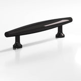 Colonial Bronze - 10'' center-to-center, 18'' overall, 0.75'' max diameter Cigar Appliance Pull, Door Pull with flared posts hand finished in Satin Black - Satin Black