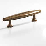 Colonial Bronze - 8'' center-to-center, 15'' overall, 0.75'' max diameter Cigar Cabinet Pull, Appliance Pull, Door Pull with flared posts hand finished in Light Statuary Bronze - Light Statuary Bronze