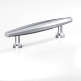 Colonial Bronze - 14'' center-to-center, 23'' overall, 1.25'' max diameter Cigar Appliance Pull, Door Pull, Shower Door Pull with flared posts hand finished in Satin Chrome - Satin Chrome