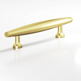 Colonial Bronze - 14'' center-to-center, 23'' overall, 1.25'' max diameter Cigar Appliance Pull, Door Pull, Shower Door Pull with flared posts hand finished in Matte Satin Brass - Matte Satin Brass