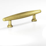 Colonial Bronze - 6'' center-to-center, 9'' overall, 0.75'' max diameter Cigar Cabinet Pull, Door Pull with flared posts hand finished in Distressed Antique Brass - Distressed Antique Brass