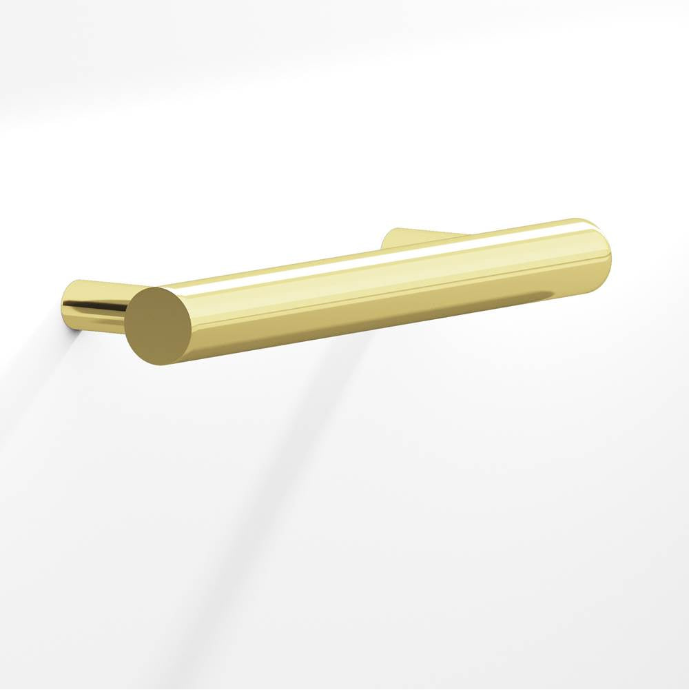 Colonial Bronze - 3.5'' center-to-center, 4.5'' overall, 0.5'' diameter Round Cabinet Pull with tapered posts hand finished in Polished Brass - Polished Brass