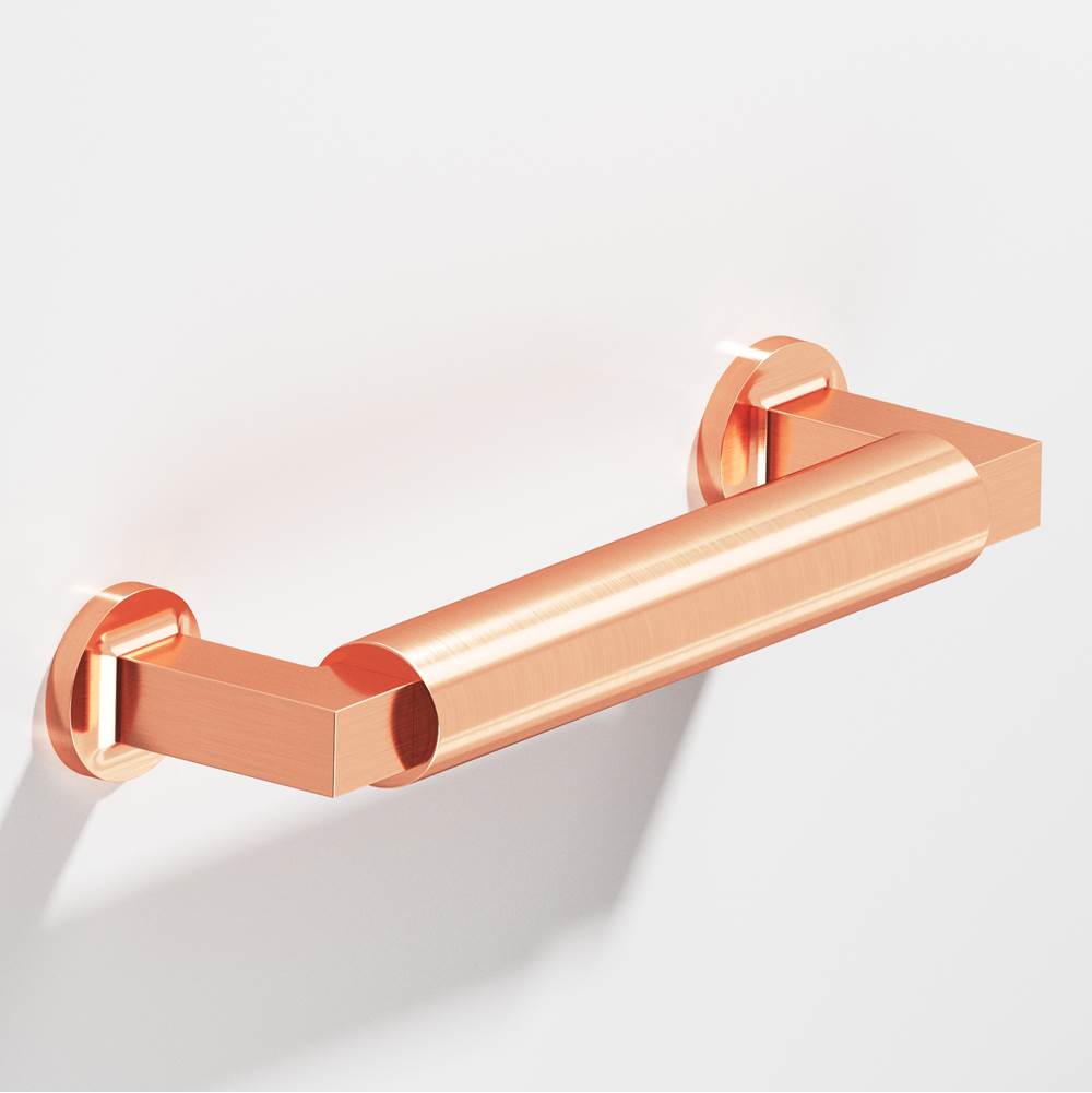 Colonial Bronze - 18'' center-to-center, 18.875'' overall, 0.75'' diameter Gropius-style Appliance Pull, Door Pull with flared feet hand finished in Satin Copper and Satin Copper - Satin Copper,Satin Copper