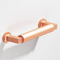 Colonial Bronze - 8'' center-to-center, 8.875'' overall, 0.75'' diameter Gropius-style Cabinet Pull, Appliance Pull, Door Pull with flared feet hand finished in Matte Satin Copper and Matte Satin Copper - Matte Satin Copper,Matte Satin Copper