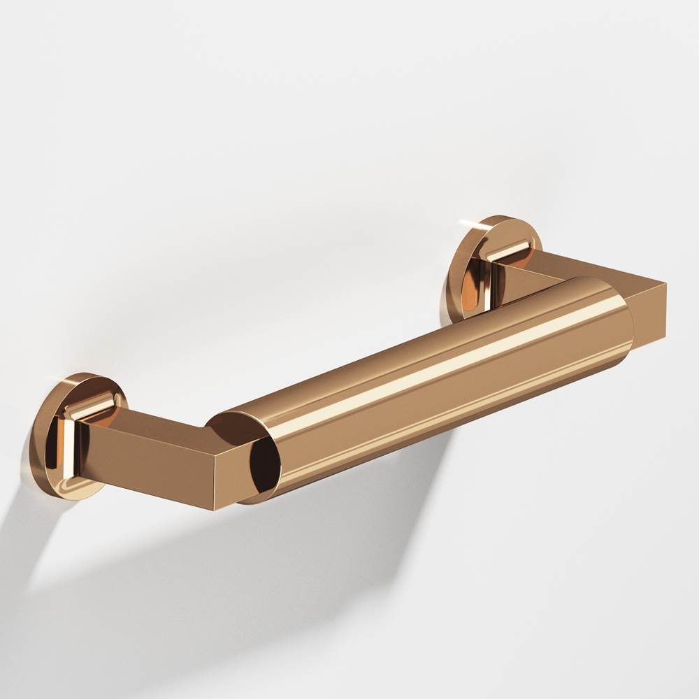 Colonial Bronze - 1.25'' diameter custom length Gropius-style Pull with flared feet hand finished in Polished Bronze and Polished Bronze - Polished Bronze,Polished Bronze