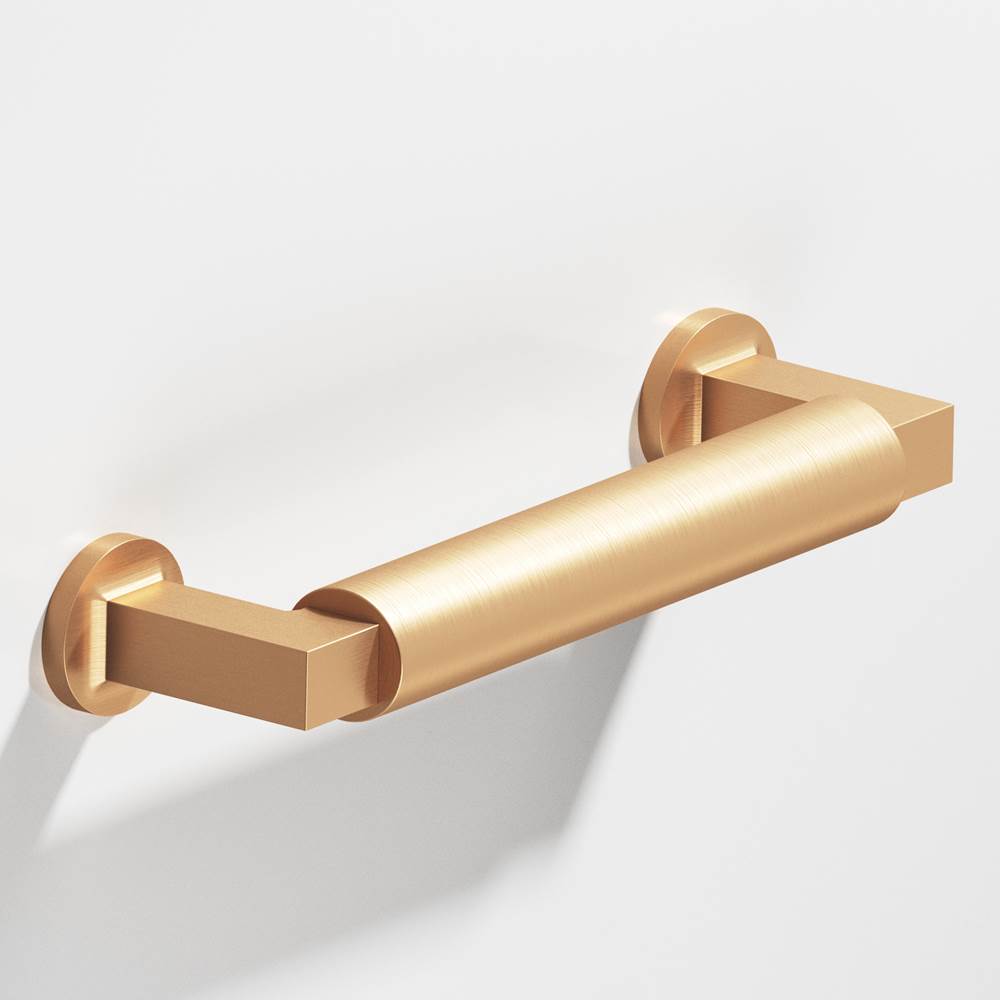 Colonial Bronze - 0.75'' diameter custom length Gropius-style Pull with flared feet hand finished in Matte Satin Bronze and Matte Satin Bronze - Matte Satin Bronze,Matte Satin Bronze