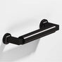 Colonial Bronze - 12'' center-to-center, 13.125'' overall, 1'' diameter Gropius-style Appliance Pull, Shower Door Pull, Door Pull with flared feet hand finished in Satin Black and Satin Black - Satin Black,Satin Black