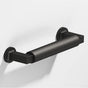 Colonial Bronze - 10'' center-to-center, 11.125'' overall, 1'' diameter Gropius-style Appliance Pull, Shower Door Pull, Door Pull with flared feet hand finished in Frost Black  and Frost Black - Frost Black,Frost Black