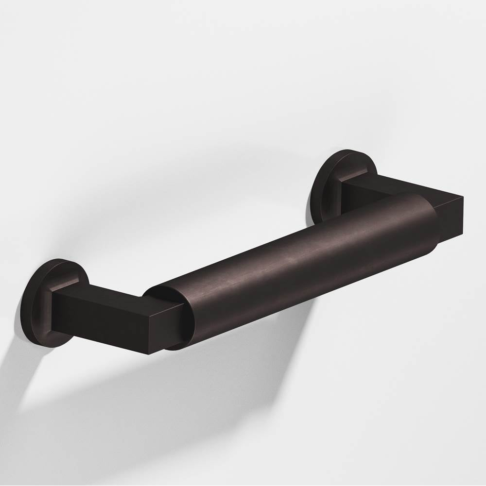 Colonial Bronze - 10'' center-to-center, 10.75'' overall, 0.625'' diameter Gropius-style Cabinet Pull, Door Pull with flared feet hand finished in Matte Dark Statuary Bronze and Matte Dark Statuary Bronze - Matte Dark Statuary Bronze,Matte Dark Statuary Bronze