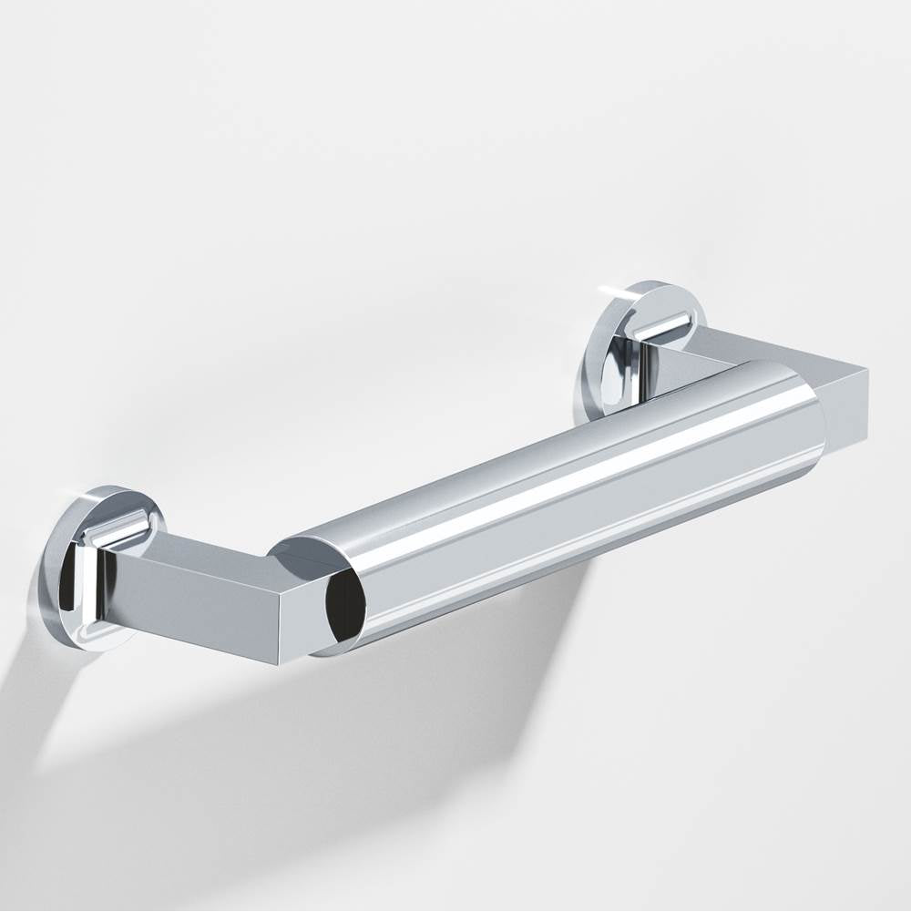 Colonial Bronze - 18'' center-to-center, 19.375'' overall, 1.25'' diameter Gropius-style Appliance Pull, Shower Door Pull, Door Pull with flared feet hand finished in Polished Chrome and Polished Chrome - Polished Chrome,Polished Chrome