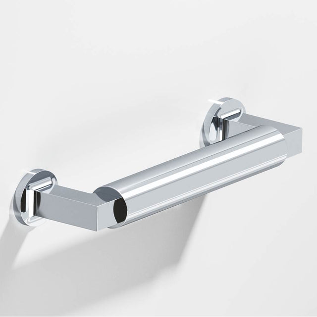 Colonial Bronze - 6'' center-to-center, 6.875'' overall, 0.75'' diameter Gropius-style Cabinet Pull, Door Pull with flared feet hand finished in Polished Chrome and Polished Chrome - Polished Chrome,Polished Chrome