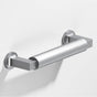 Colonial Bronze - 1'' diameter custom length Gropius-style Pull with flared feet hand finished in Matte Satin Chrome and Matte Satin Chrome - Matte Satin Chrome,Matte Satin Chrome