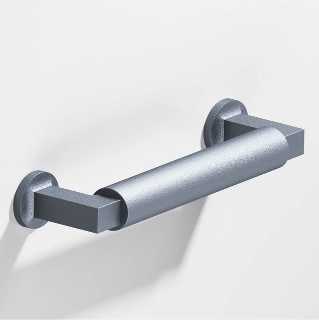 Colonial Bronze - 18'' center-to-center, 18.875'' overall, 0.75'' diameter Gropius-style Appliance Pull, Door Pull with flared feet hand finished in Frost Chrome  and Frost Chrome - Frost Chrome,Frost Chrome