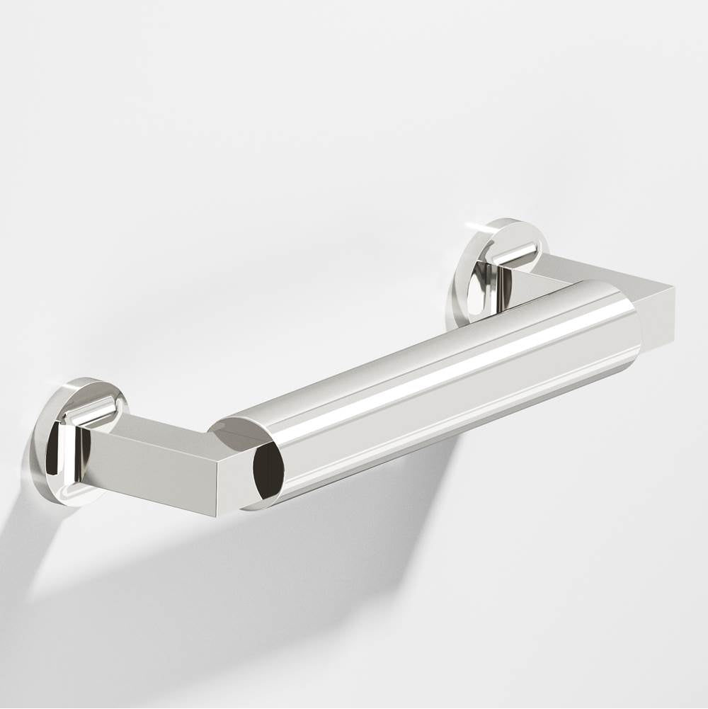 Colonial Bronze - 1'' diameter custom length Gropius-style Pull with flared feet hand finished in Polished Nickel and Polished Nickel - Polished Nickel,Polished Nickel