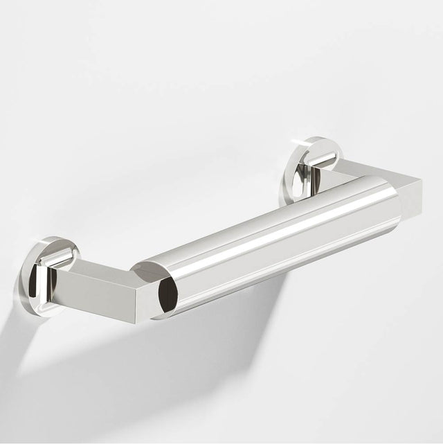 Colonial Bronze - 12'' center-to-center, 13.125'' overall, 1'' diameter Gropius-style Appliance Pull, Shower Door Pull, Door Pull with flared feet hand finished in Polished Nickel and Polished Nickel - Polished Nickel,Polished Nickel
