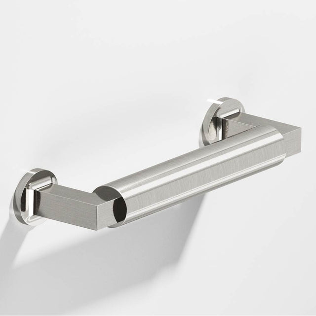 Colonial Bronze - 1'' diameter custom length Gropius-style Pull with flared feet hand finished in Nickel Stainless and Nickel Stainless - Nickel Stainless,Nickel Stainless