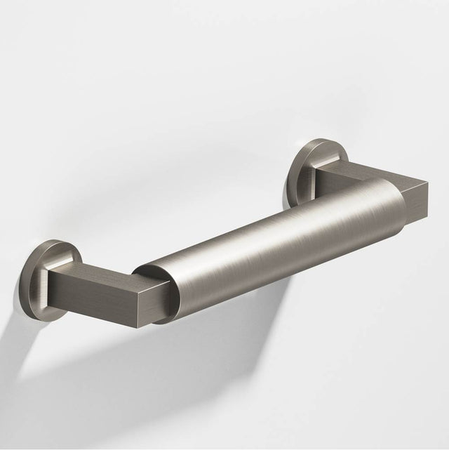 Colonial Bronze - 6'' center-to-center, 6.75'' overall, 0.625'' diameter Gropius-style Cabinet Pull, Door Pull with flared feet hand finished in Matte Pewter and Matte Pewter - Matte Pewter,Matte Pewter