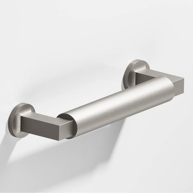 Colonial Bronze - 12'' center-to-center, 12.875'' overall, 0.75'' diameter Gropius-style Appliance Pull, Door Pull with flared feet hand finished in Frost Nickel  and Frost Nickel - Frost Nickel,Frost Nickel