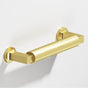 Colonial Bronze - 10'' center-to-center, 11.125'' overall, 1'' diameter Gropius-style Appliance Pull, Shower Door Pull, Door Pull with flared feet hand finished in Matte Satin Brass and Matte Satin Brass - Matte Satin Brass,Matte Satin Brass